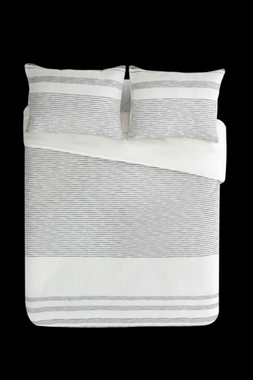 Grey and white stripe duvet set